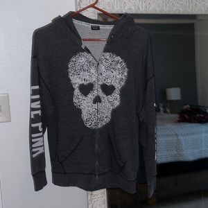 Pink  grey zip up hoodie